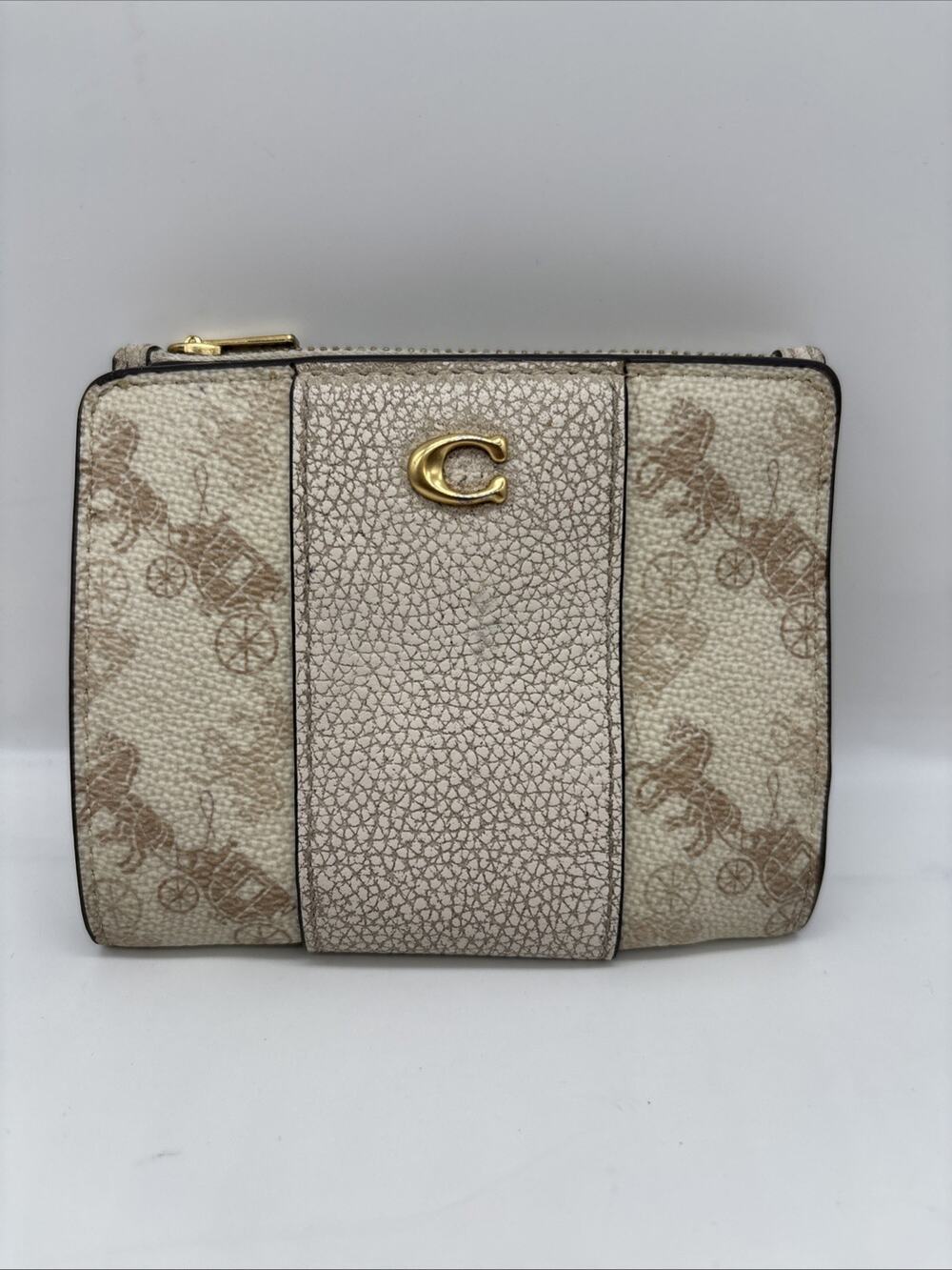 Coach Bifold Snap Wallet Horse & Carriage Print, C9610, Preowned